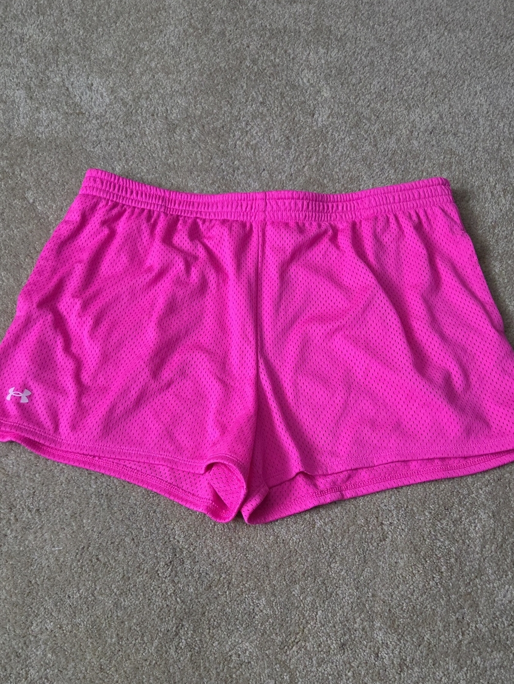 Under Armour Women's Neon Pink Mesh Athletic Shorts